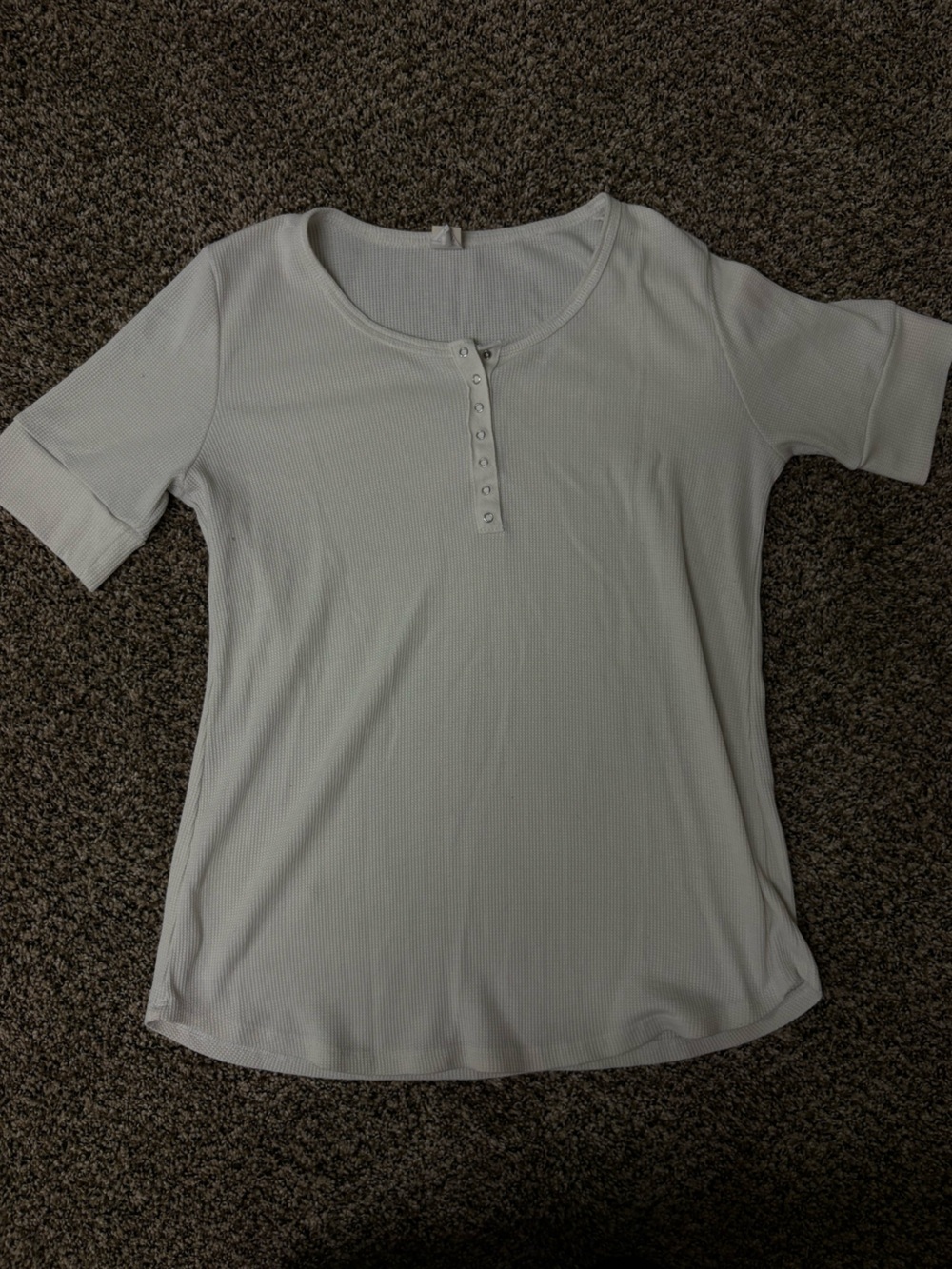 7th Ray Cream Waffle Knit Henley